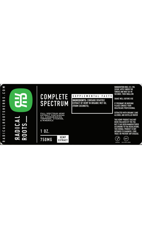 complete spectrum label cbd tincture