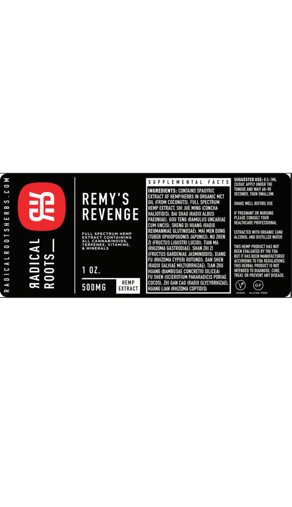 remy's revenge label cbd tincture